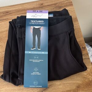 Textured Stretch Black Pants